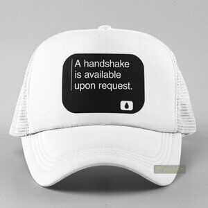 🆕Handshake Is Available Upon Request White Foam Trucker Hat Mesh Snapback Cap